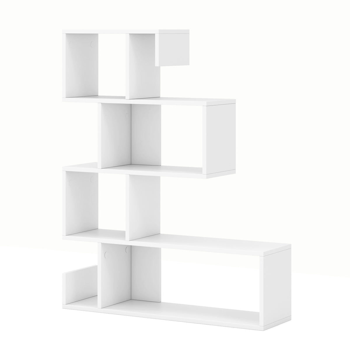 S-Shaped Bookshelf with Open Cubes - Black