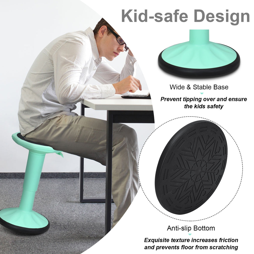 Adjustable-Height Wobble Chair Active Learning Stool for Office Stand