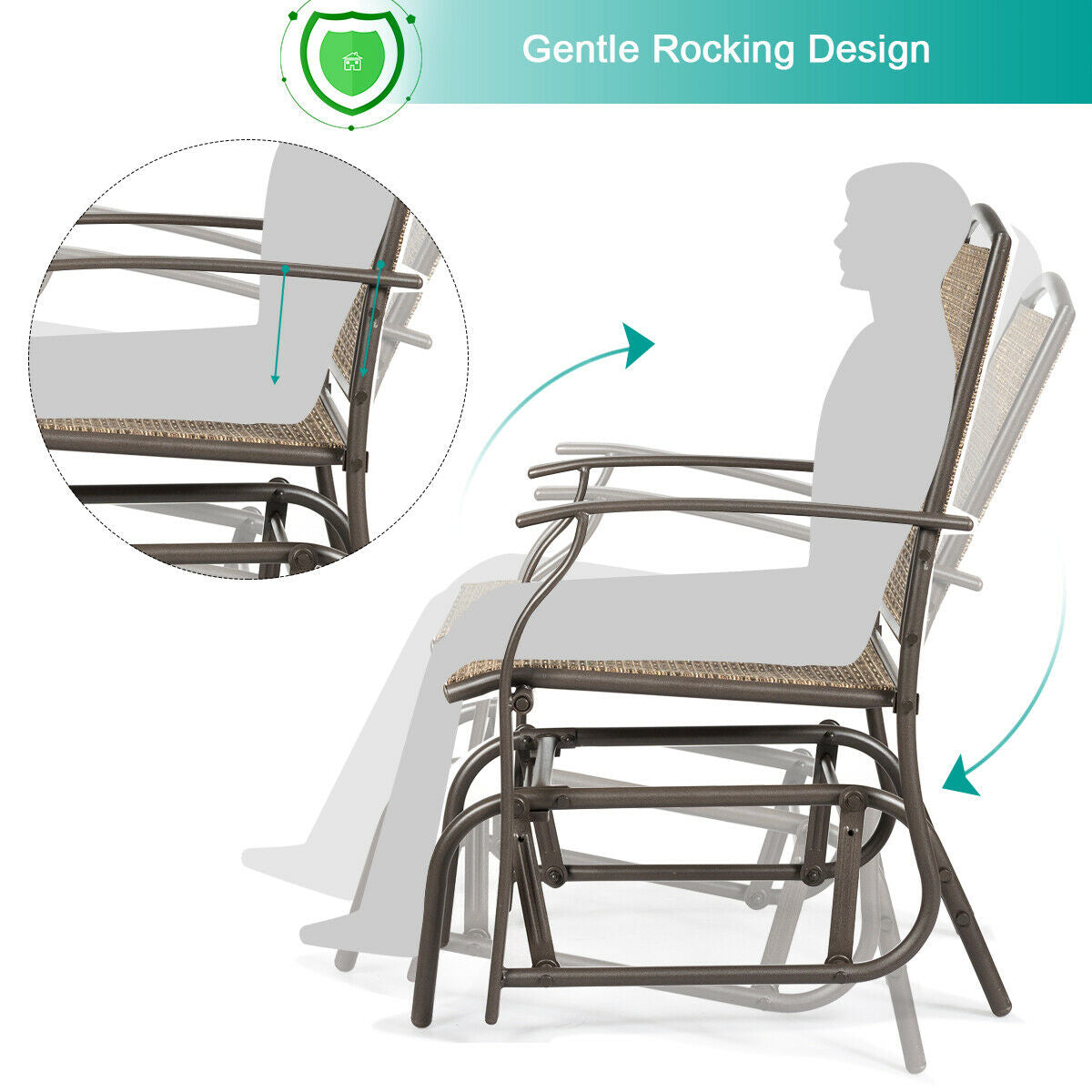 Patio Rocking Chair Glider - Outdoor Seating Style 1