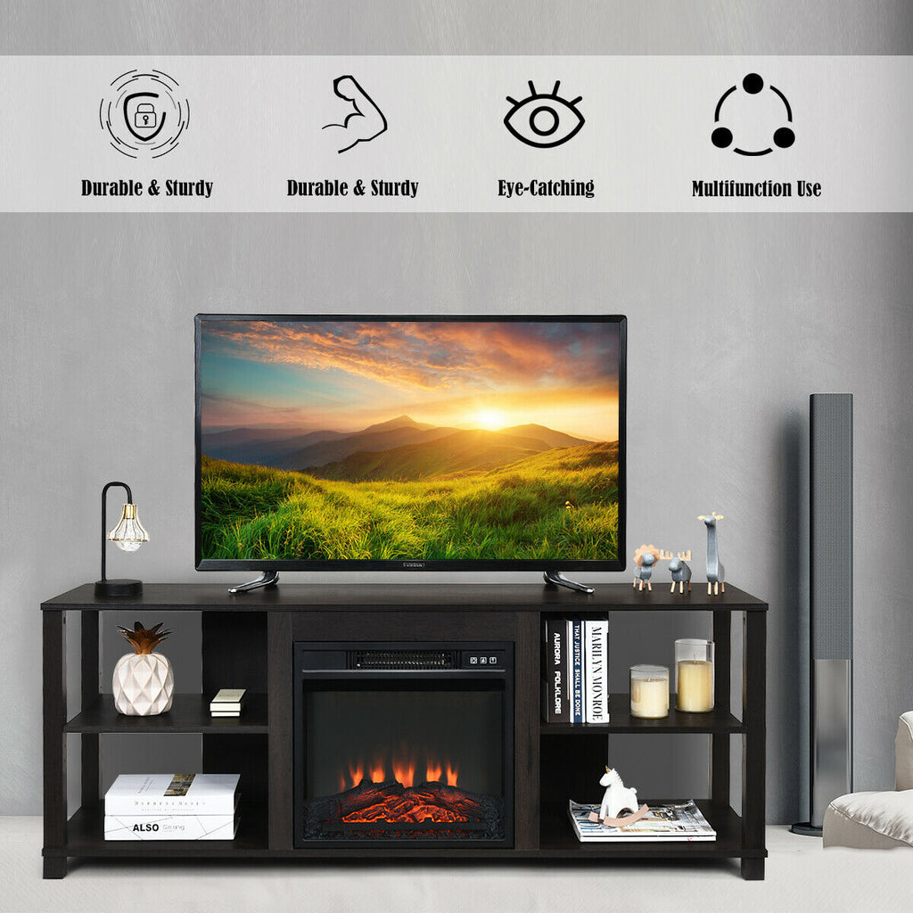 2-Tier TV Storage Cabinet with Adjustable Shelves