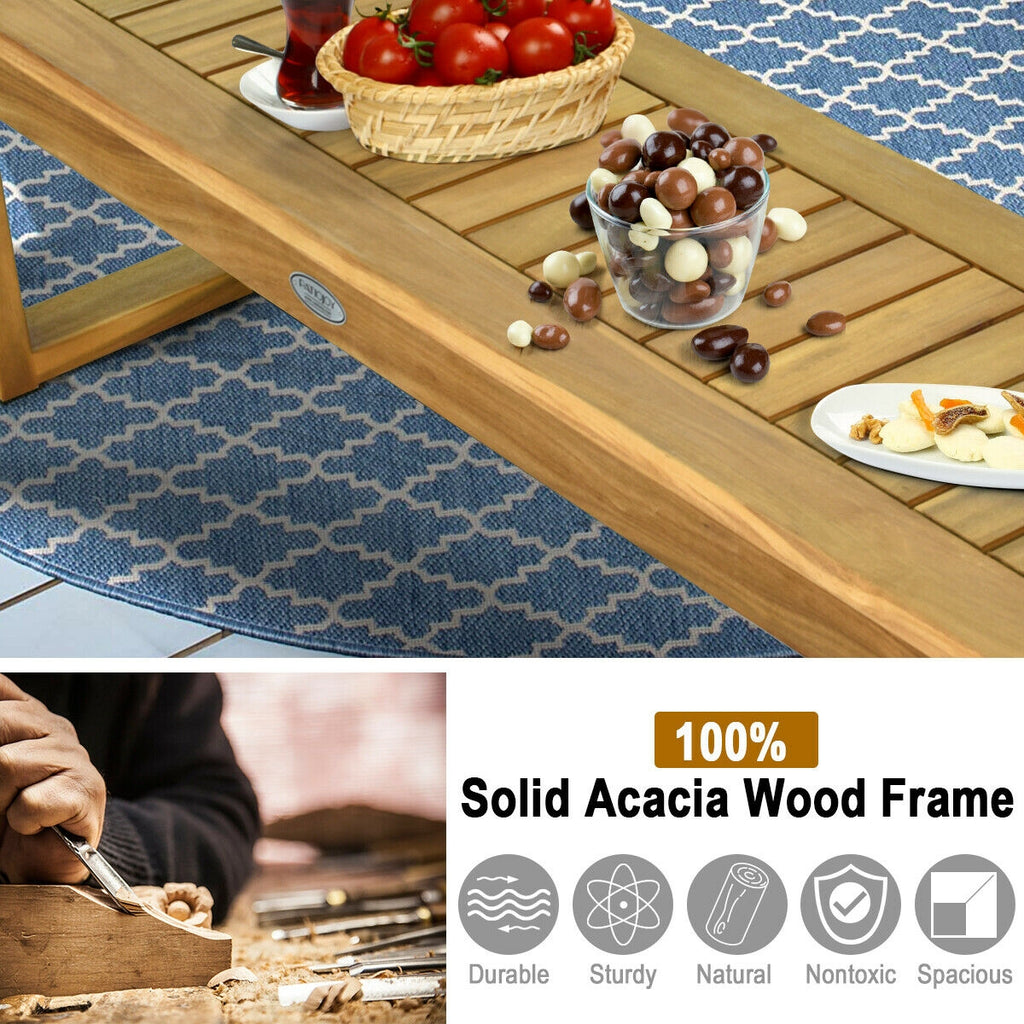 52 Inch Acacia Wood Dining Bench - Backless