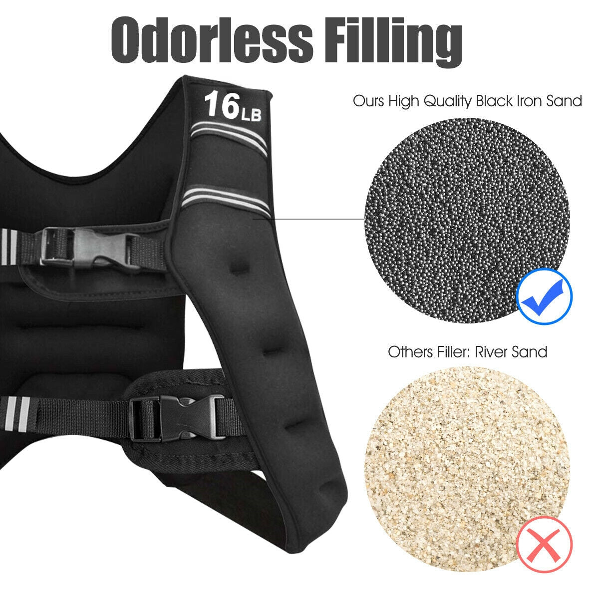 Training Weight Vest 16 lbs Workout Equipment with Adjustable Buckles & Mesh Bag