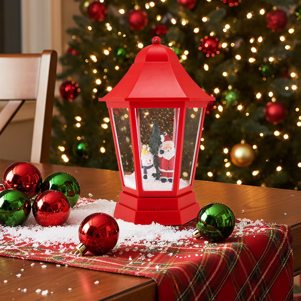 Musical Christmas Street Lamp with Blowing Snow & LED Lights - 5.3 Feet Red Variation
