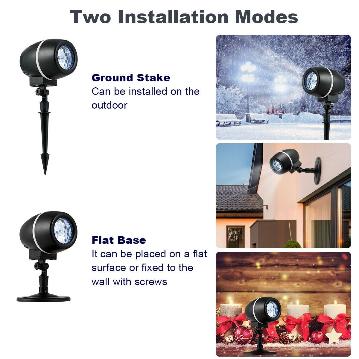 Outdoor Waterproof Snowflake LED Projector Lights with Remote Control