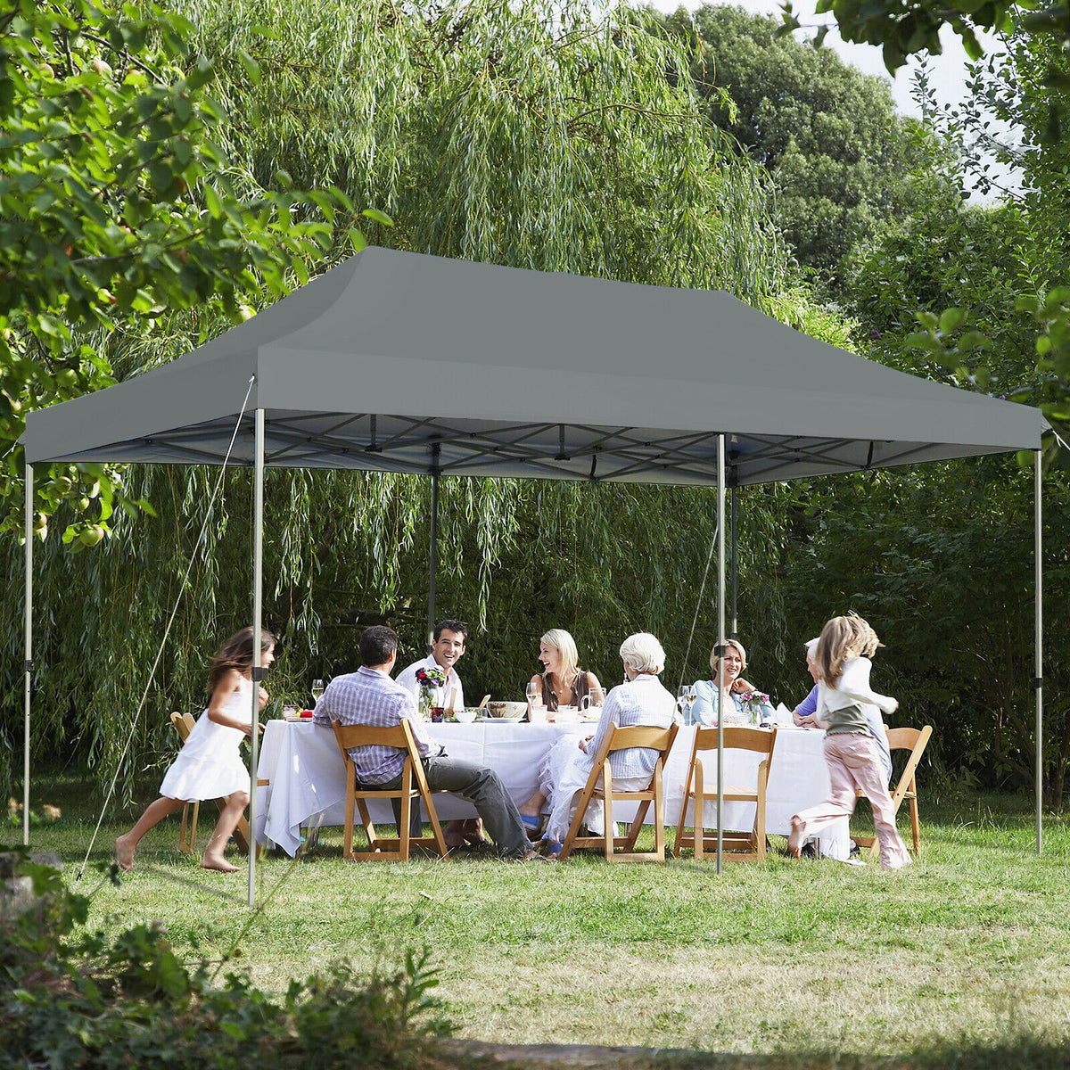 10 x 20 Feet Sun Shelter with Carrying Bag - Gray