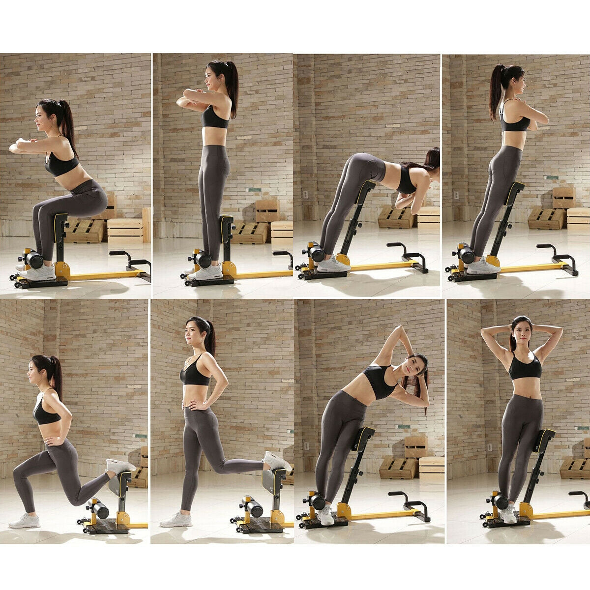 38 Inch 8-in-1 Multifunctional Home Gym Squat Equipment - Costway