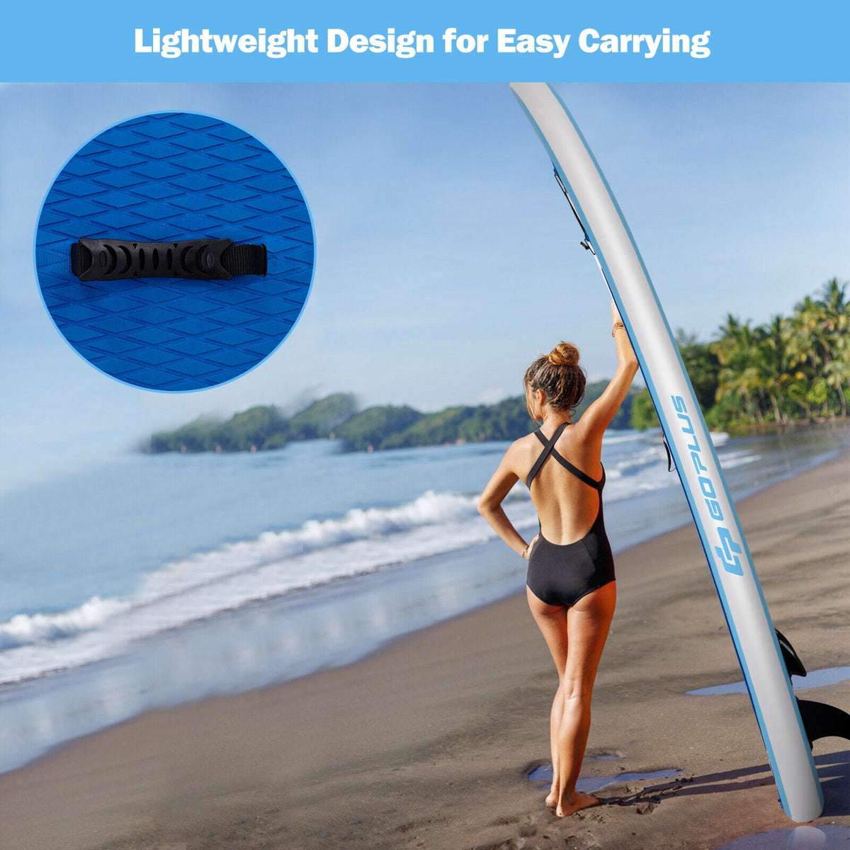 Inflatable Stand Up Paddle Board with Adjustable Paddle Pump - Lightweight Body Board