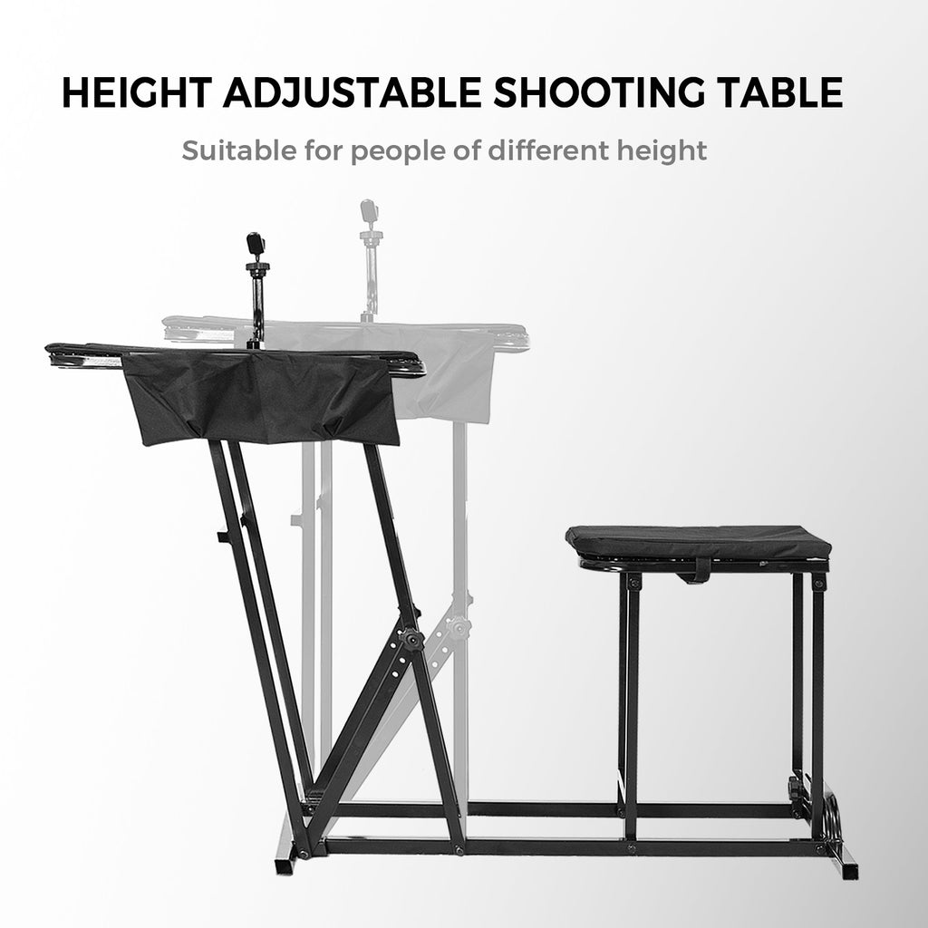 Foldable Shooting Bench with Adjustable Height Table
