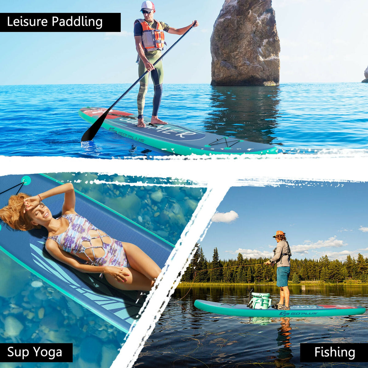 Lightweight 10ft Inflatable Stand Up Paddle Board with Backpack Leash & Aluminum Paddle - M