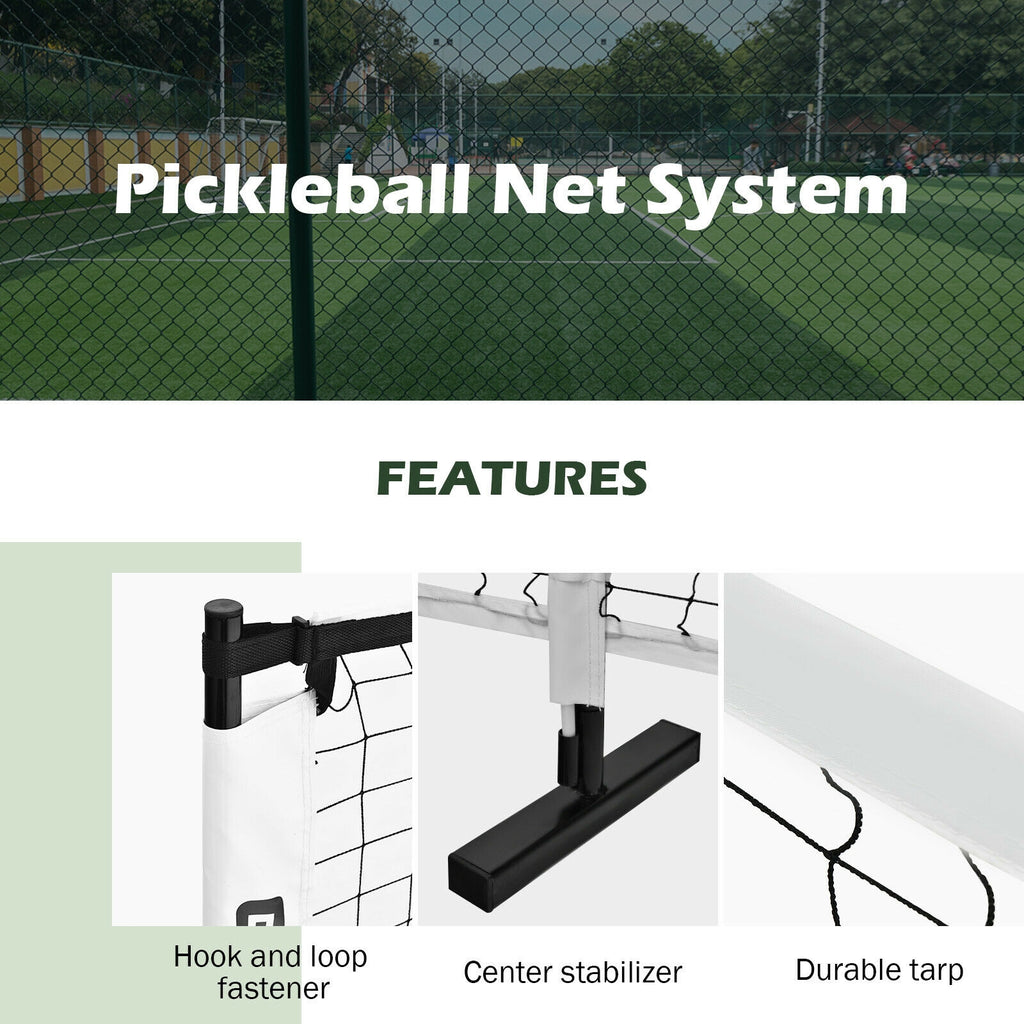 Pickleball Net Set - 22 Feet Portable Indoor Outdoor Game System with Carry Bag