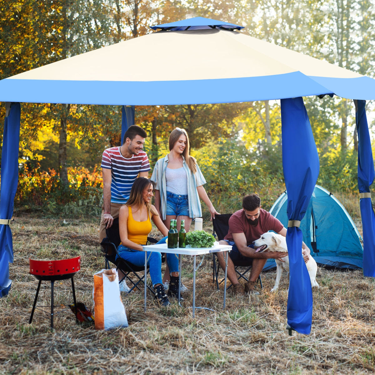 13x13 Pop-Up Gazebo Tent with Carry Bag - Blue