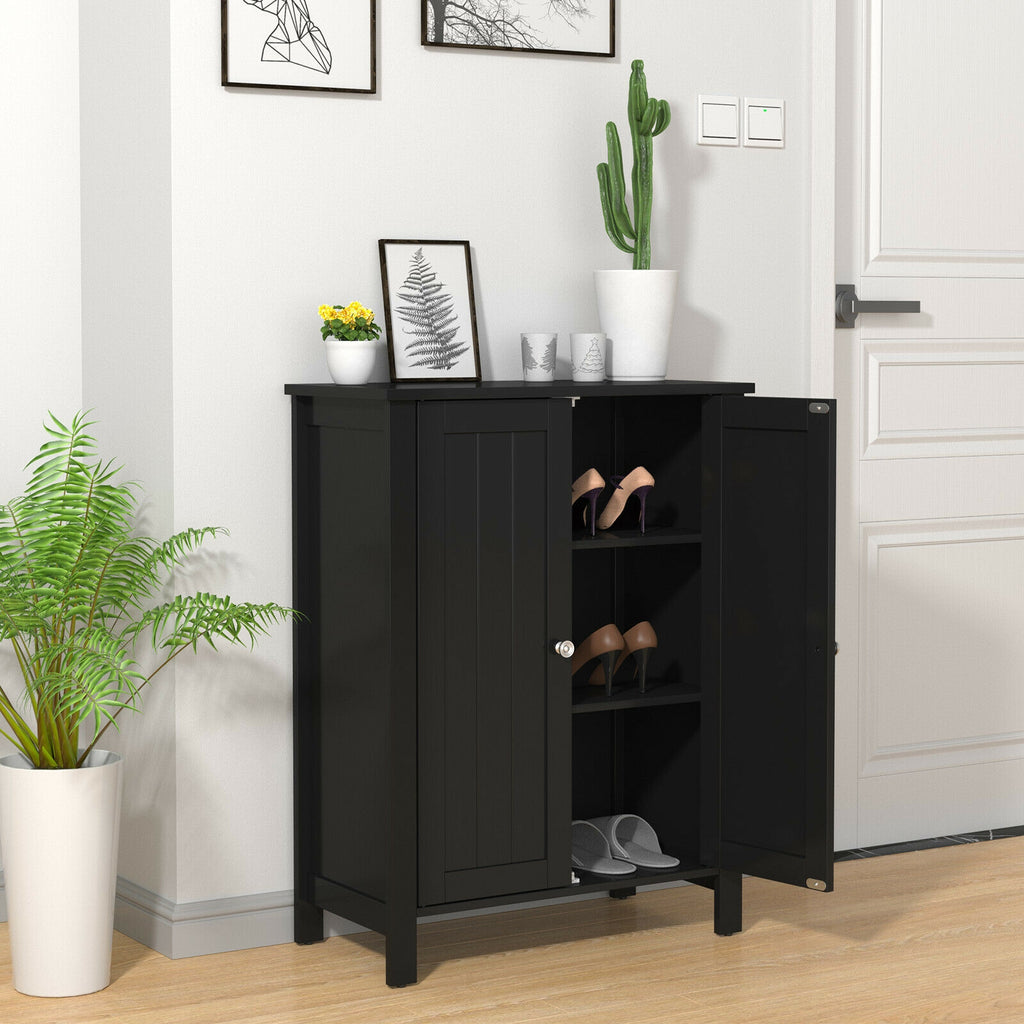2-Door Bathroom Floor Storage Cabinet Space Saver Organizer