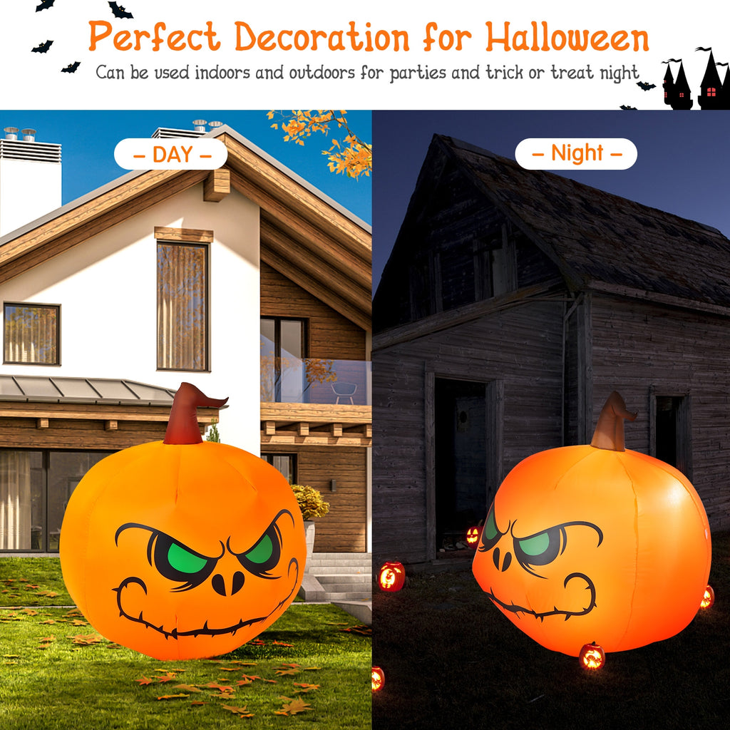 Halloween Inflatable Pumpkin with Built-In LED Light, 4 Feet Indoor Outdoor Decor