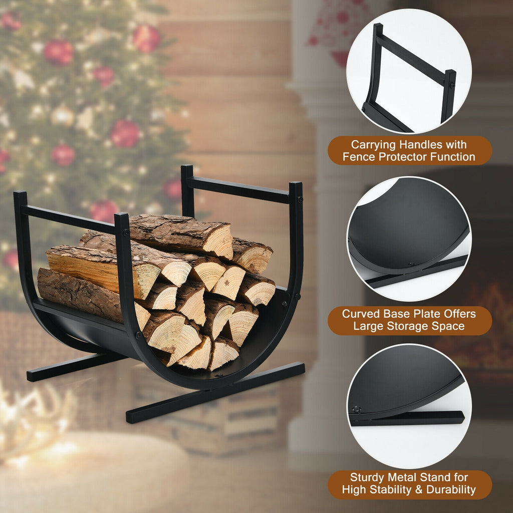 17 Inch U-Shaped Firewood Rack Steel