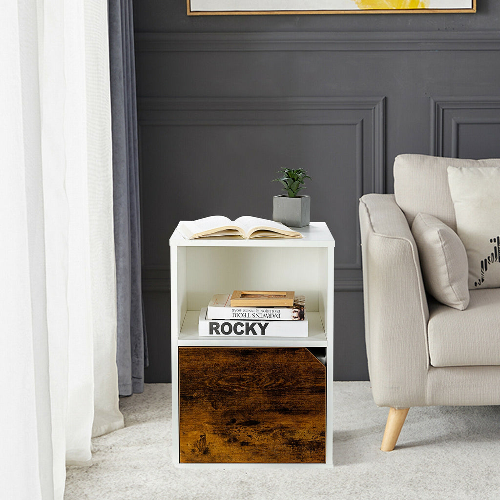 Set of 2 Nightstands with Storage – White