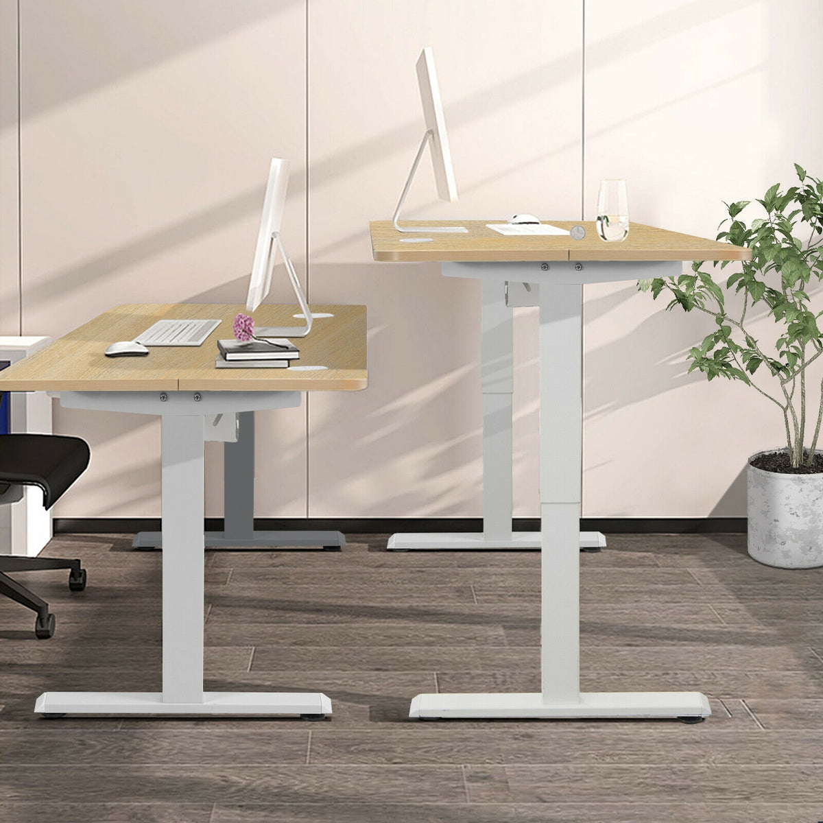 48-Inch Electric Standing Desk, Adjustable Height – Beige