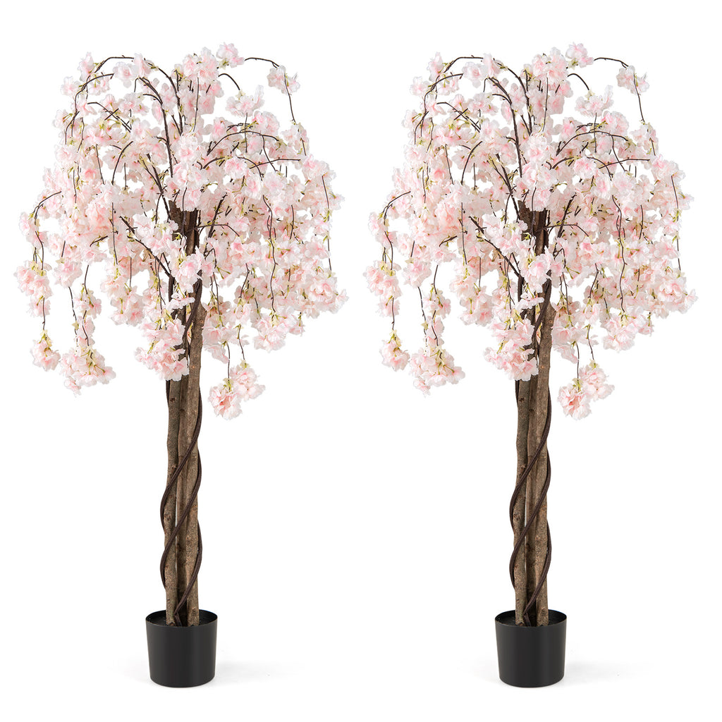 Faux Wisteria Plant Set of 2 - 5.5 FT Artificial Vines with Blooming Flowers, Purple, Natural Look - Variation of THIS listing