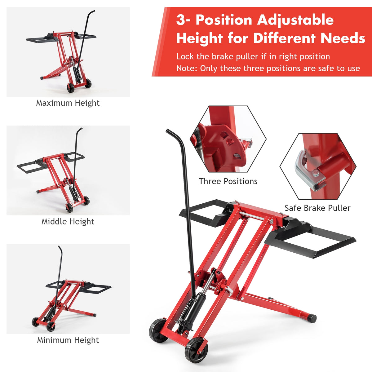 Hydraulic Lawnmower Lift Jack for Tractors and Zero Turn Riding Lawn