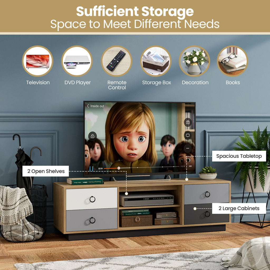 TV Stand with Storage Cabinets for 60 Inch TVs