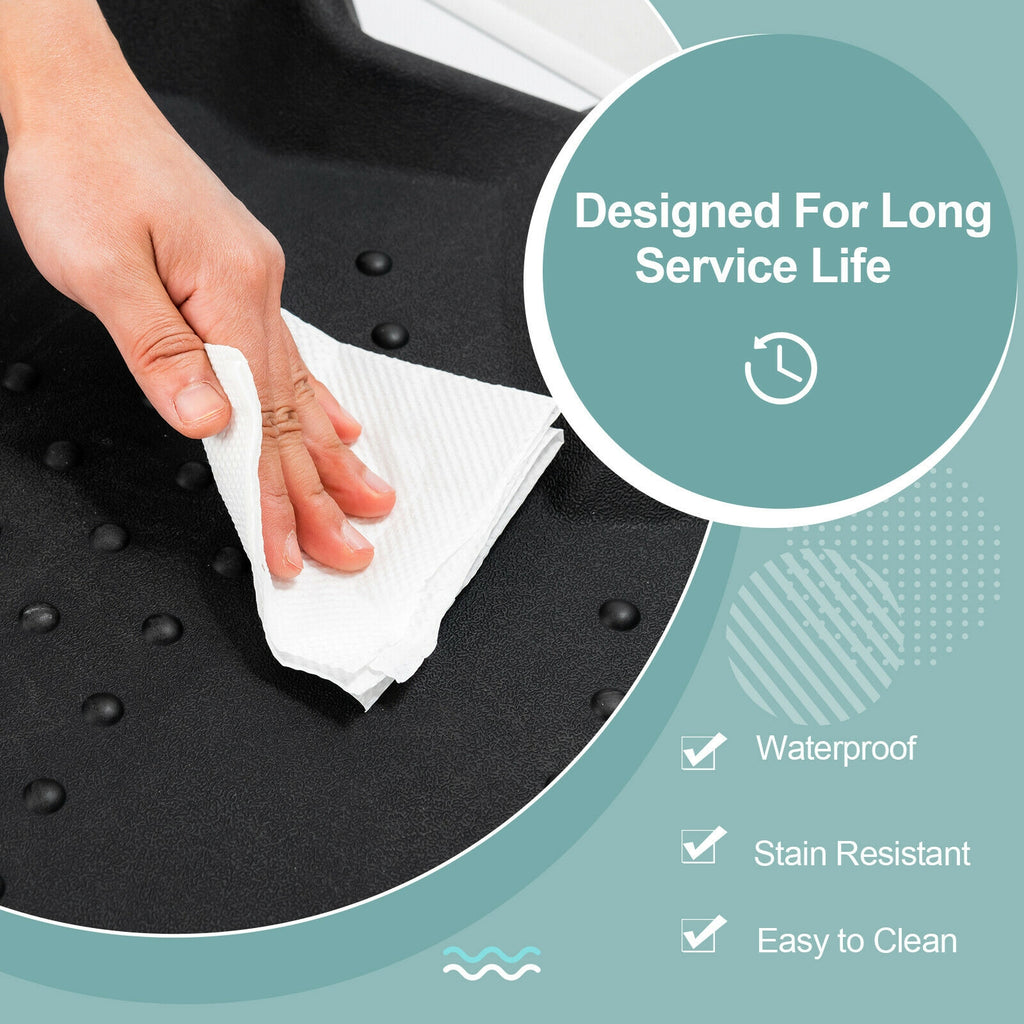 Anti-Fatigue Standing Mat with Massage Points & Diverse Terrain - 27.5x25.5x2 Inches, Black