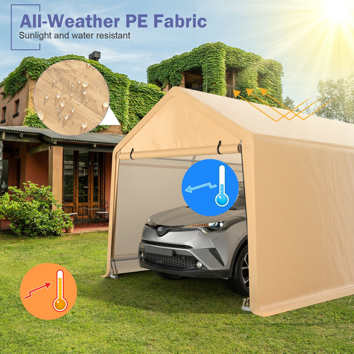 9 x 17 Feet Heavy Duty Carport Canopy