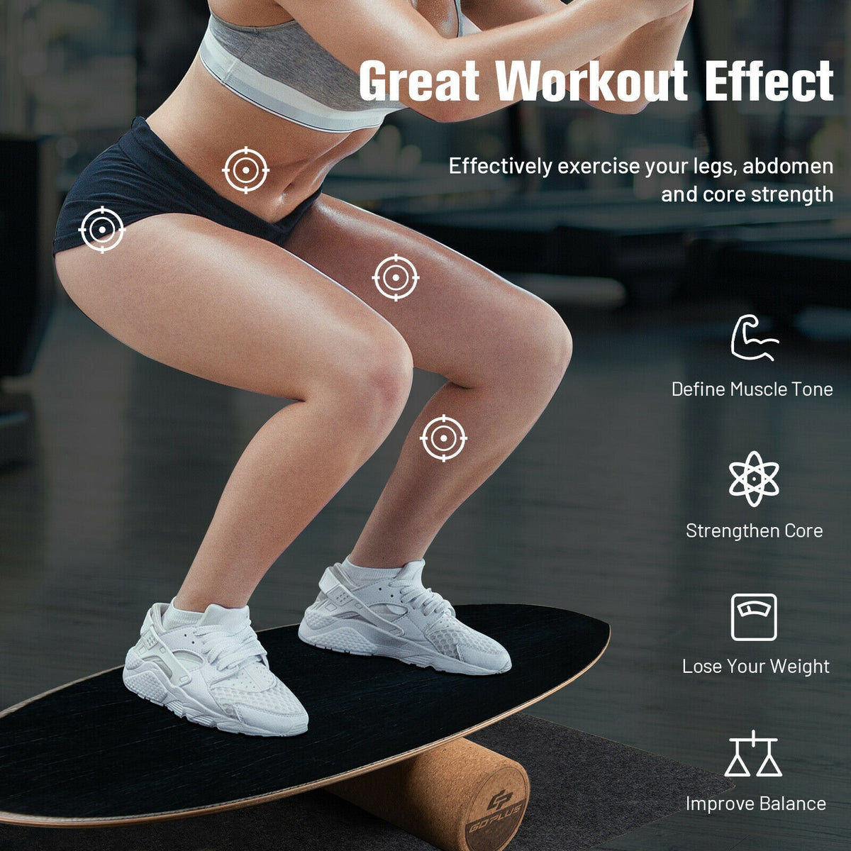 Balance Board Trainer for Core Strength - Black