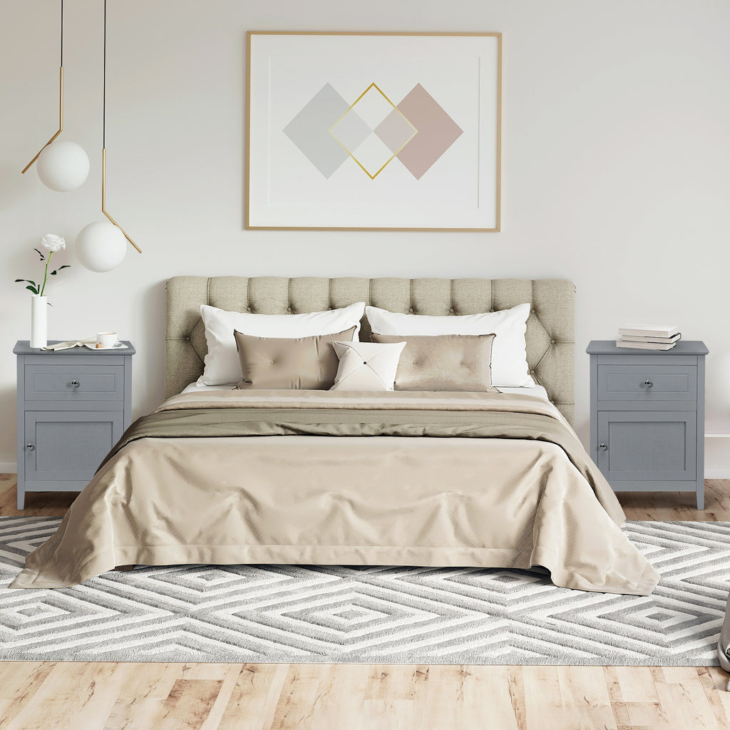 2-Tier Accent Table with Storage, Gray