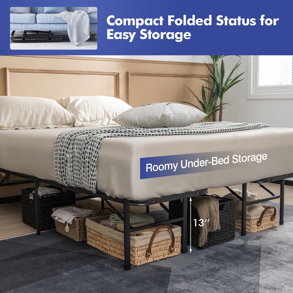 Full Size Folding Steel Platform Bed Frame