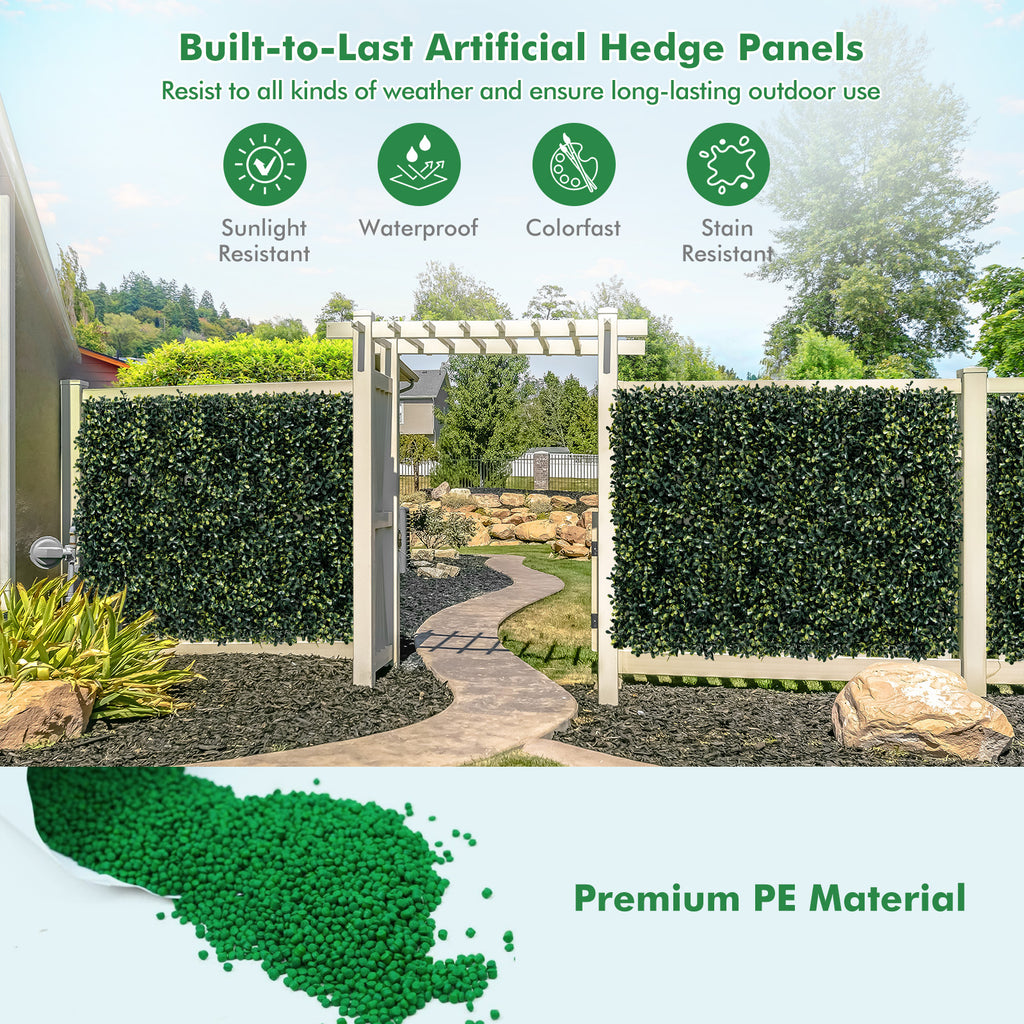 Artificial Peanut Leaf Fence Panels - 12 Pieces UV-Resistant Garden Decor