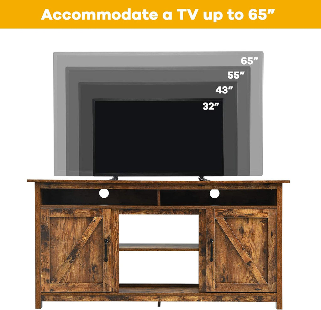 60" Industrial Fireplace TV Stand with Storage - Brown