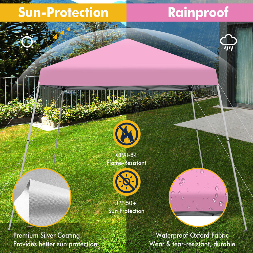 10 x 10 Feet Outdoor Pop-Up Canopy with Carrying Bag - Pink