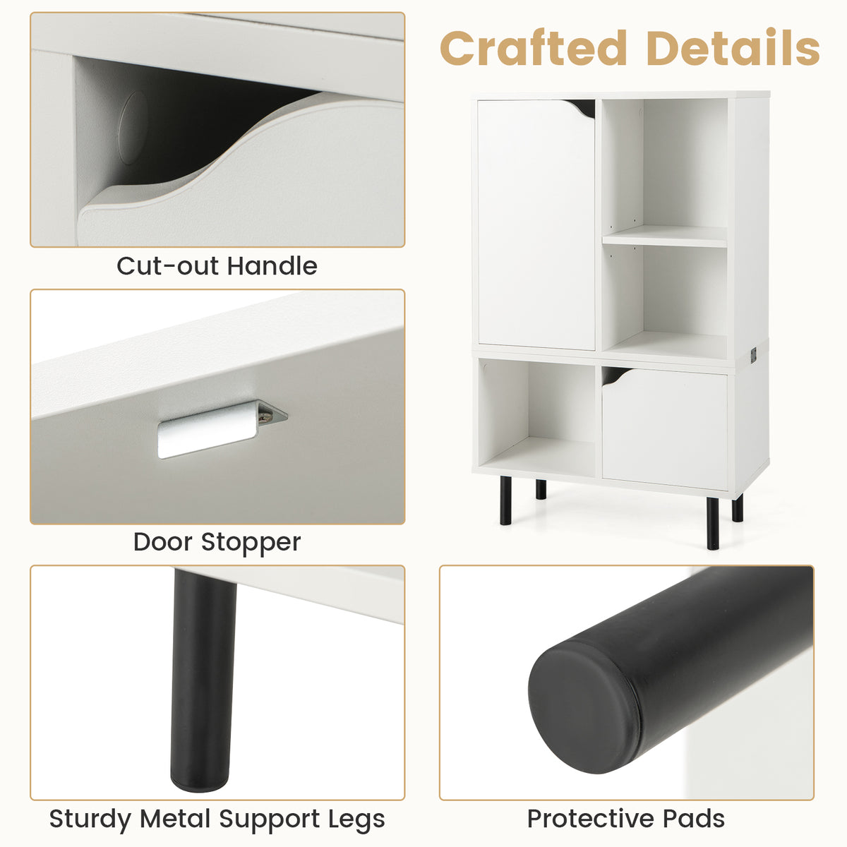 Stackable Bookcase with Adjustable Shelf - White