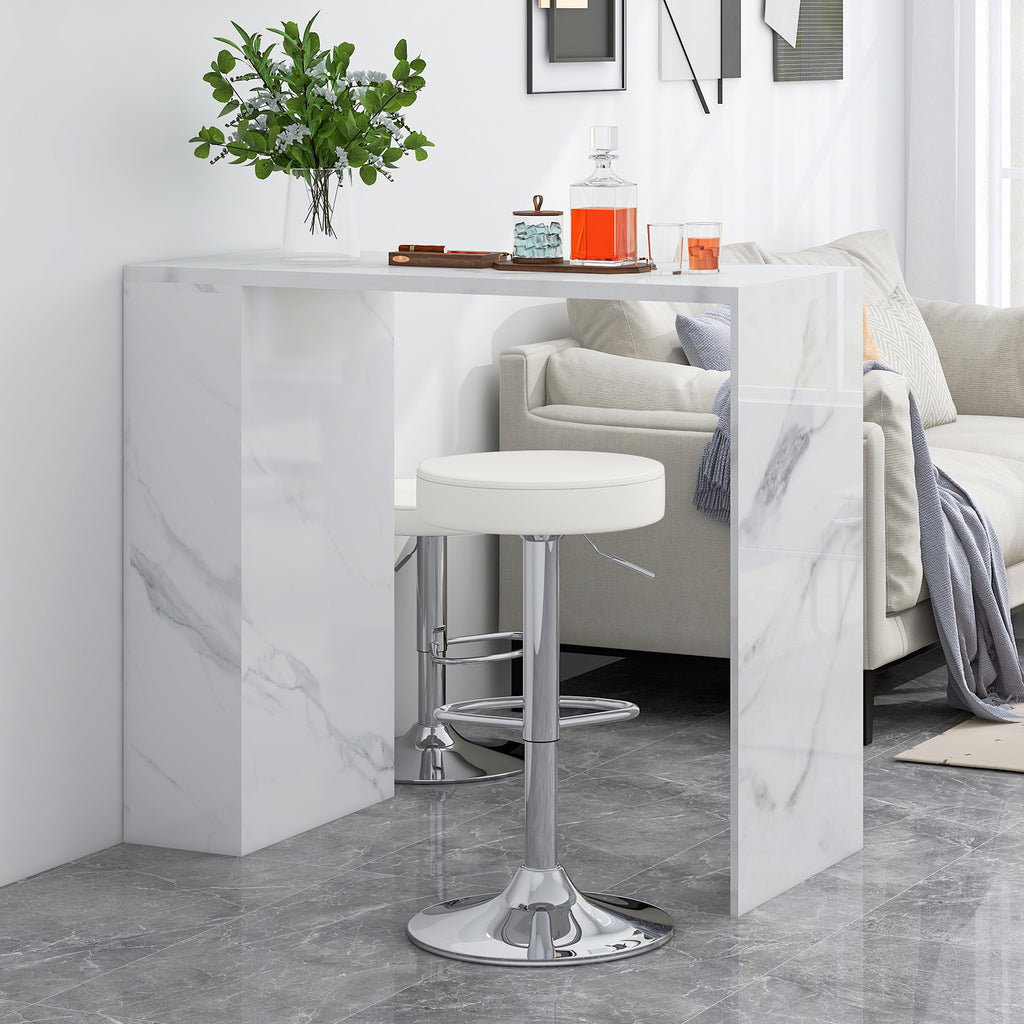 Adjustable Swivel Bar Stools Set of 2 - White
