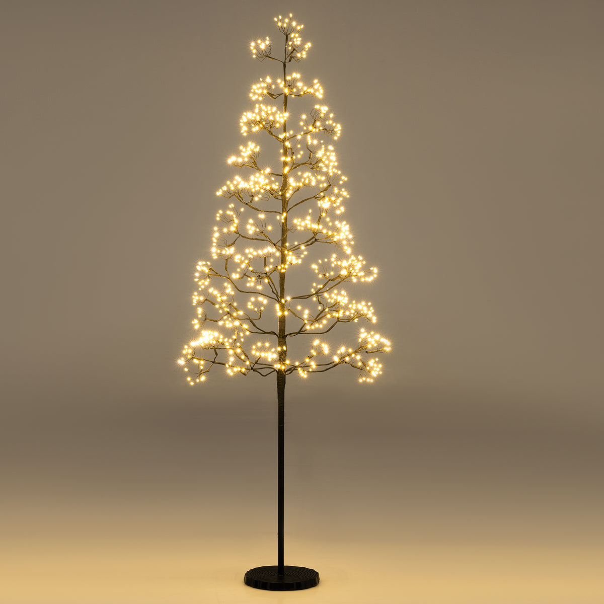 5ft Lighted Alpine Tree with Warm White LED Lights - Pre-lit Artificial Cedar with Weighted Base