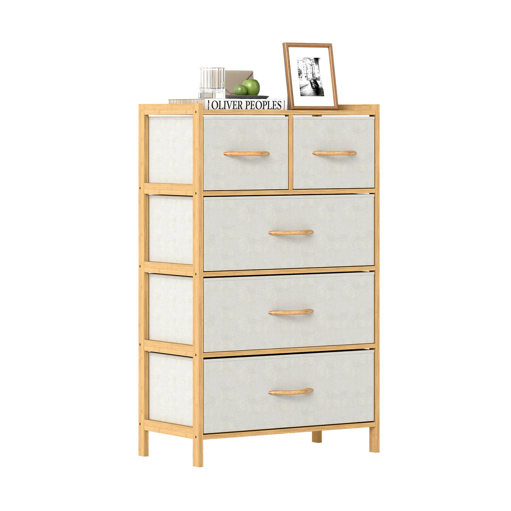7 Drawer Tower Dresser with Steel Frame & Wooden Top