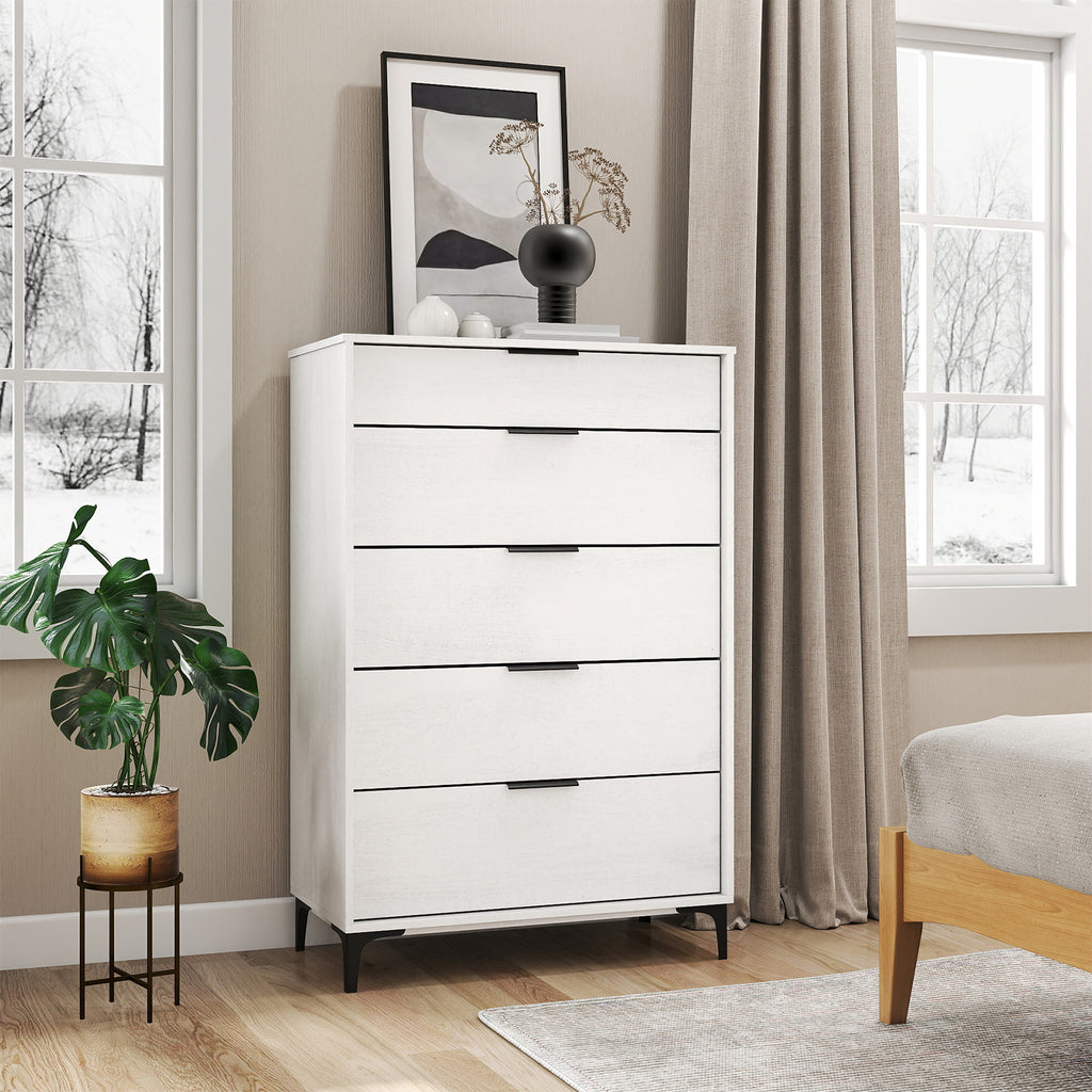 5-Drawer Dresser with Interlock System, White