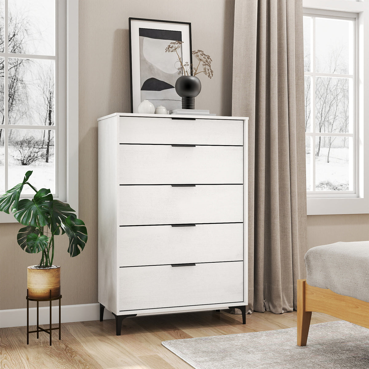 5-Drawer Dresser with Interlock System, White