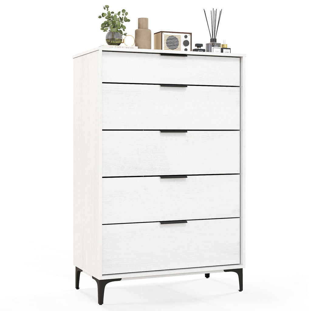 5-Drawer Dresser with Interlock System, White