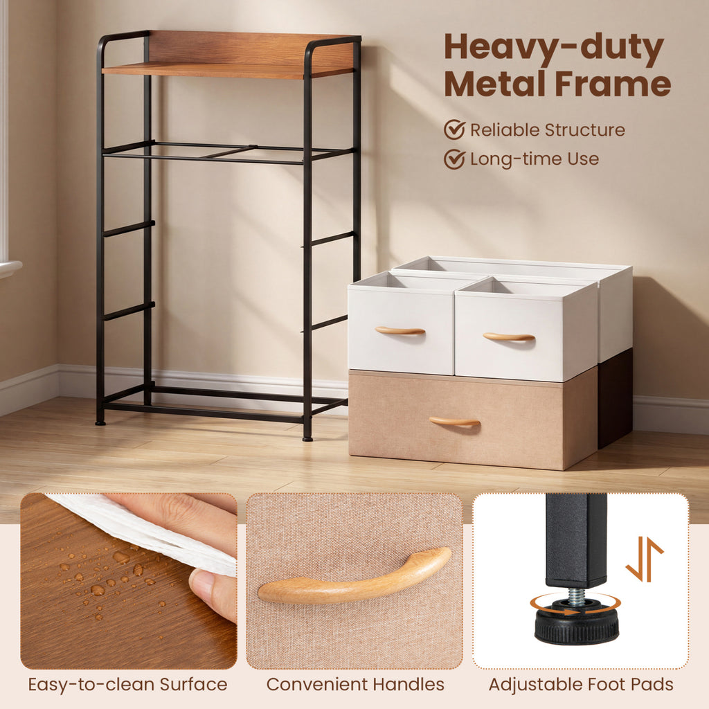 5-Drawer Fabric Dresser with Removable Bins, Multicolor