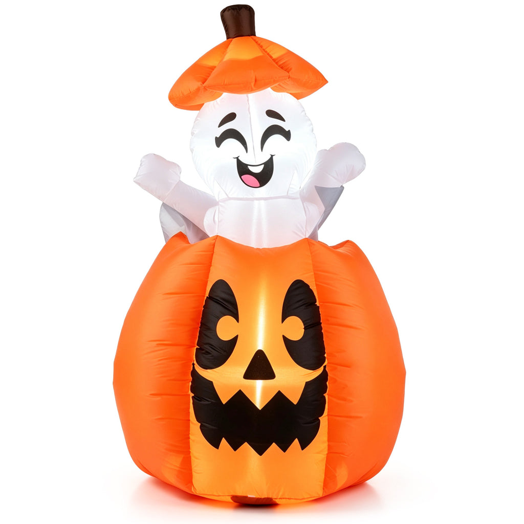 6.2 FT Inflatable Halloween Witch and Black Cat with LED Lights - Outdoor Decor