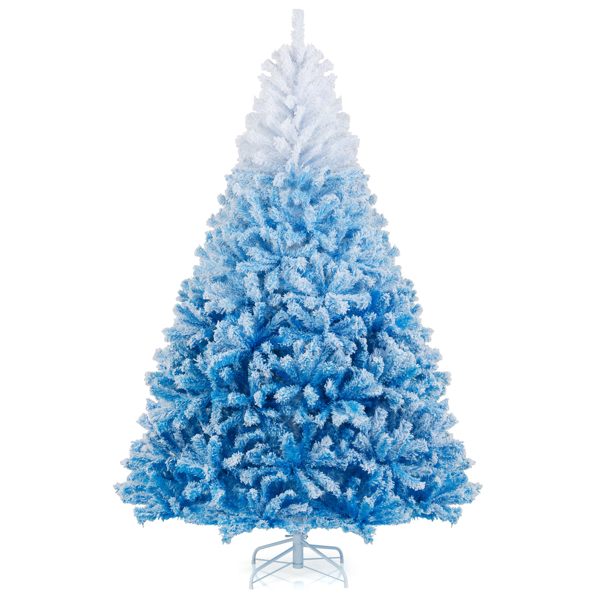 Blue 5 Ft Artificial Christmas Tree with Warm White LED Lights & 8 Modes - Costway