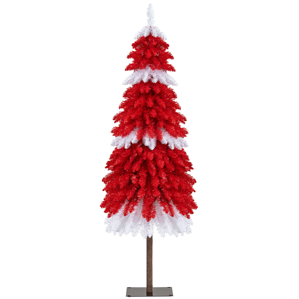 5 FT Pre-Lit Artificial Christmas Tree with 301 Red and White Tips
