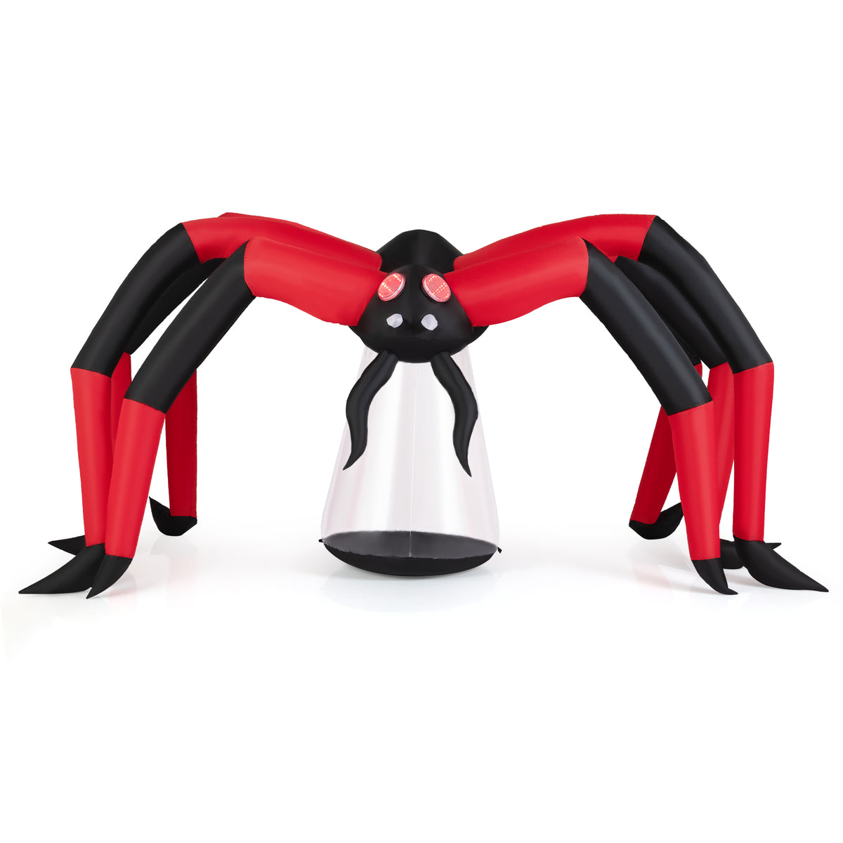 52 Inch Halloween Spider Decoration with 16 Flickering Warm White LEDs - Weather-Resistant Outdoor Decor