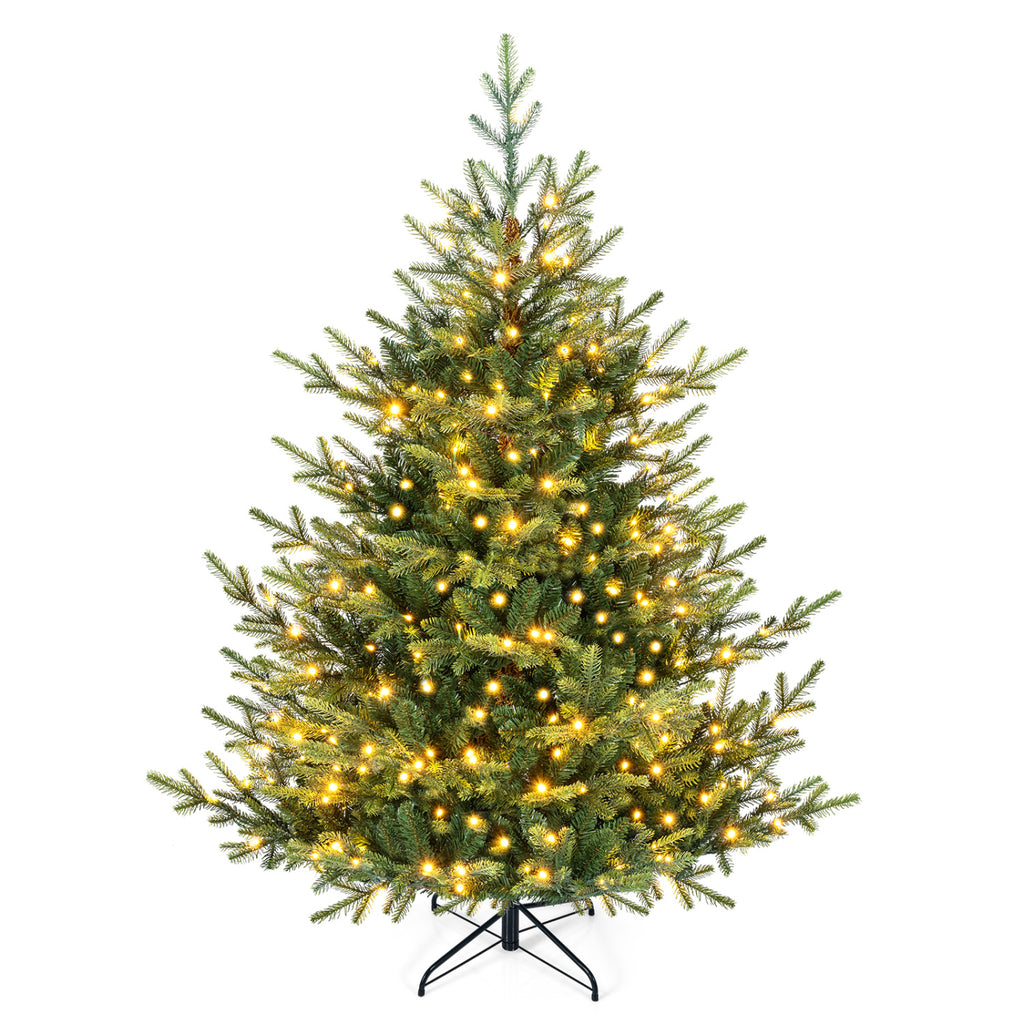 5 Ft Pre-Lit Artificial Christmas Tree with Warm White LED Lights - Holiday Decor