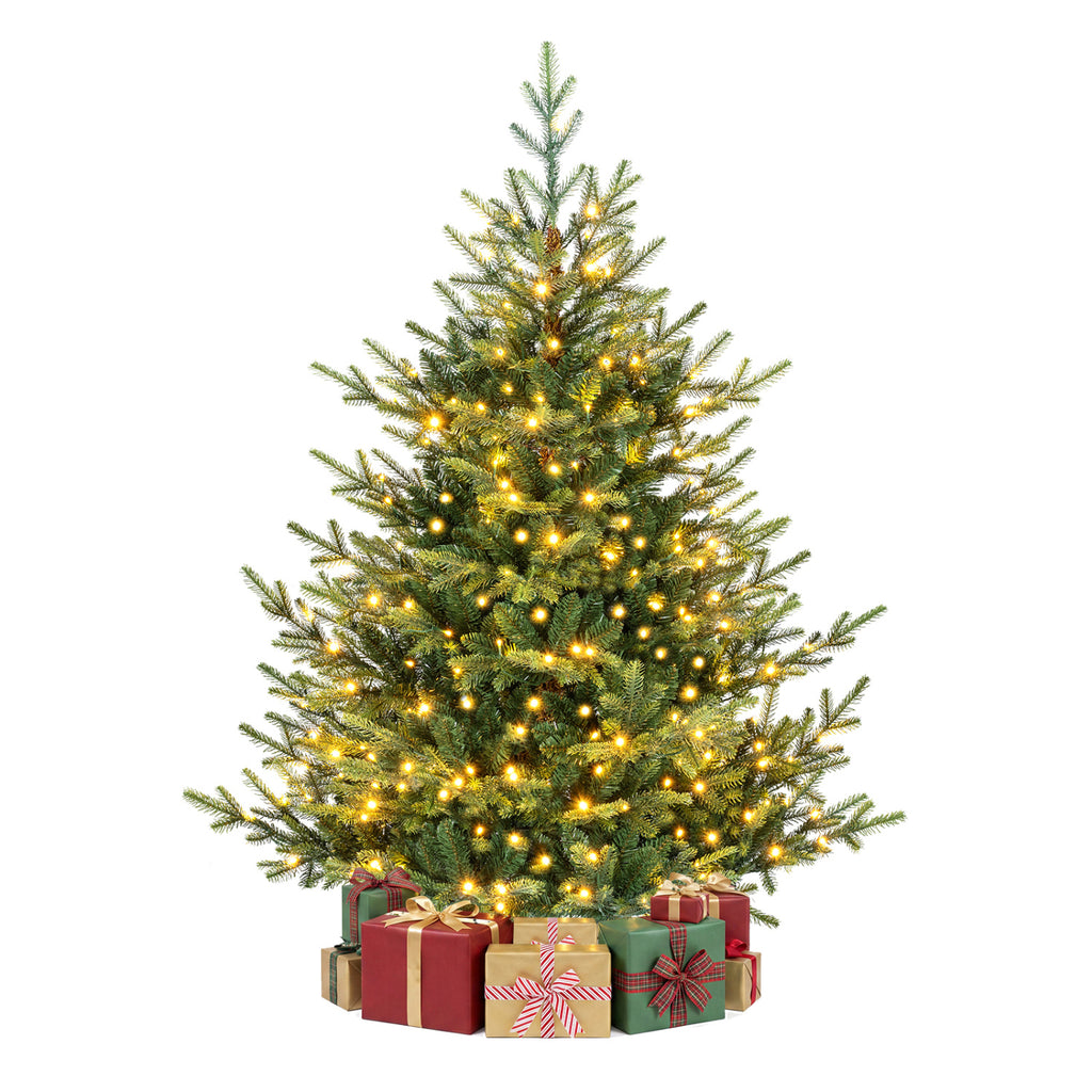 5 Ft Pre-Lit Artificial Christmas Tree with Warm White LED Lights - Holiday Decor