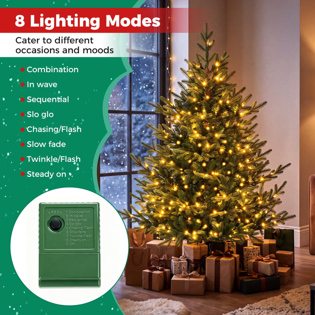 5 Ft Pre-Lit Artificial Christmas Tree with Warm White LED Lights - Holiday Decor