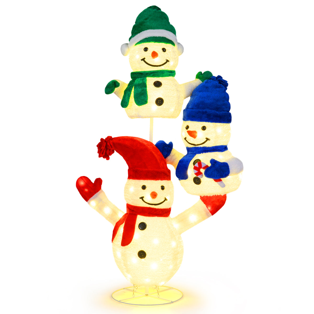 5 FT Snowman Christmas Decoration with 110 LED Lights - Indoor Outdoor Holiday Decor