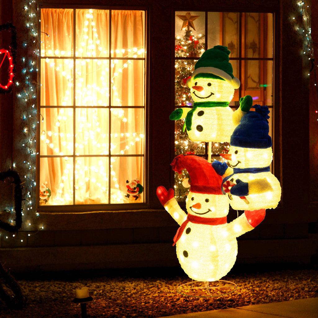 5 FT Snowman Christmas Decoration with 110 LED Lights - Indoor Outdoor Holiday Decor