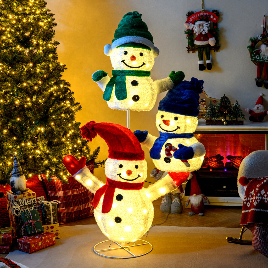 5 FT Snowman Christmas Decoration with 110 LED Lights - Indoor Outdoor Holiday Decor