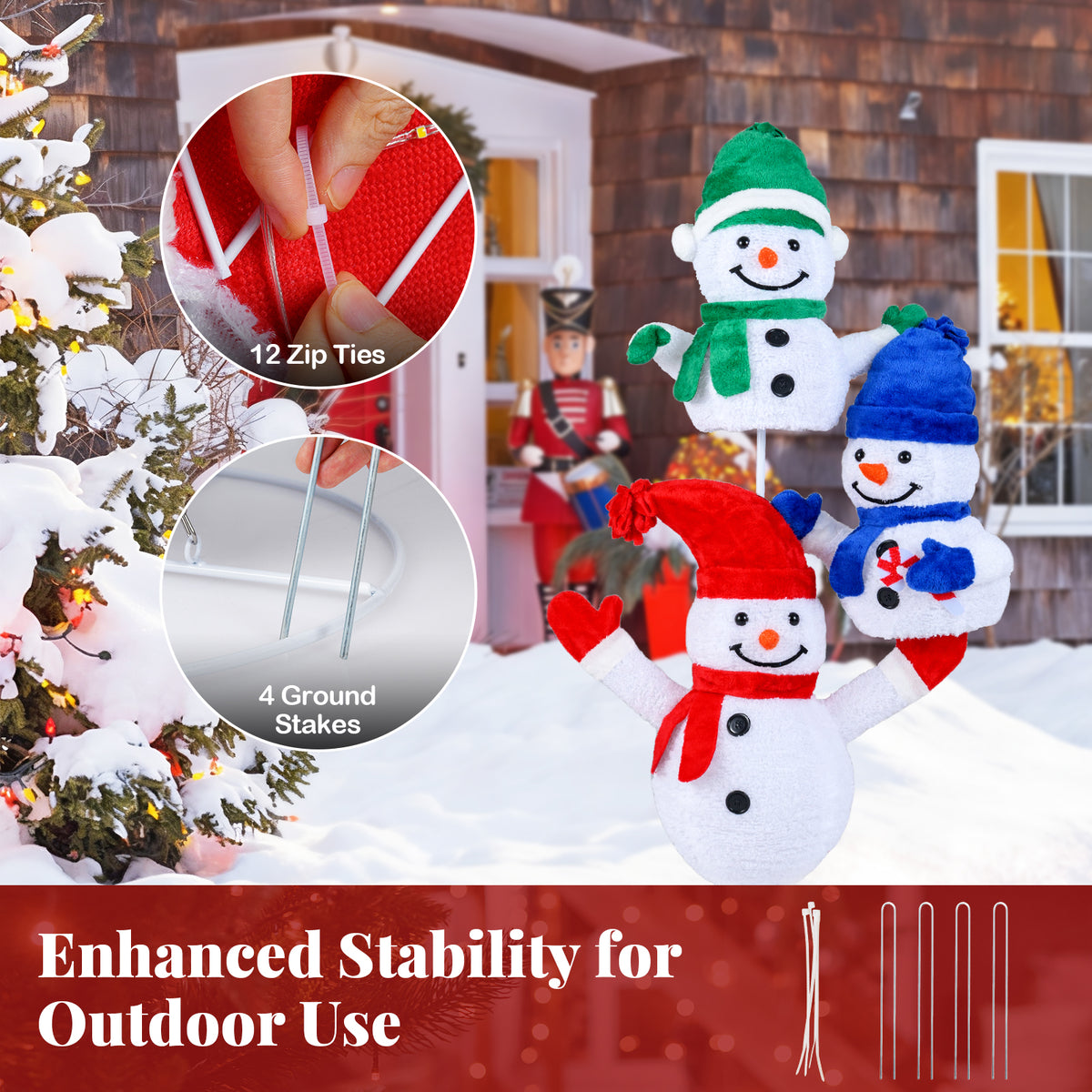 5 FT Snowman Christmas Decoration with 110 LED Lights - Indoor Outdoor Holiday Decor